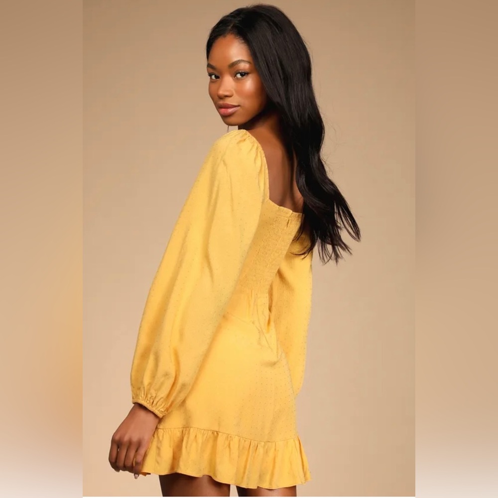 LuLu's Ballon Sleeved Ruffled Mini Dress